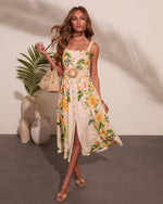 Rosira Belted Floral Midi Dress