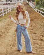 Prairie Bloom Rigid High Rise Relaxed Floral Jeans