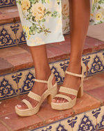Selestine Raffia Platform Heel Sandal
