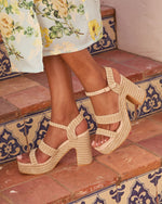 Selestine Raffia Platform Heel Sandal