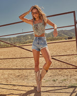 Rebel Romance Distressed Denim High Rise Shorts