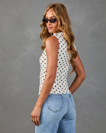 On a Whim Polka Dot Mock Neck Top