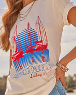 Montauk Sailing Graphic Cotton Short Sleeve Tee