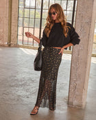 Starla Mesh Metallic Star Maxi Skirt