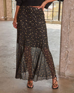 Starla Mesh Metallic Star Maxi Skirt