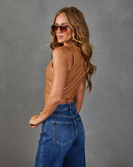 Somaya Vegan Leather Crop Tank Top