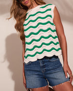 Radiant Haze Striped Knit Sleeveless Sweater