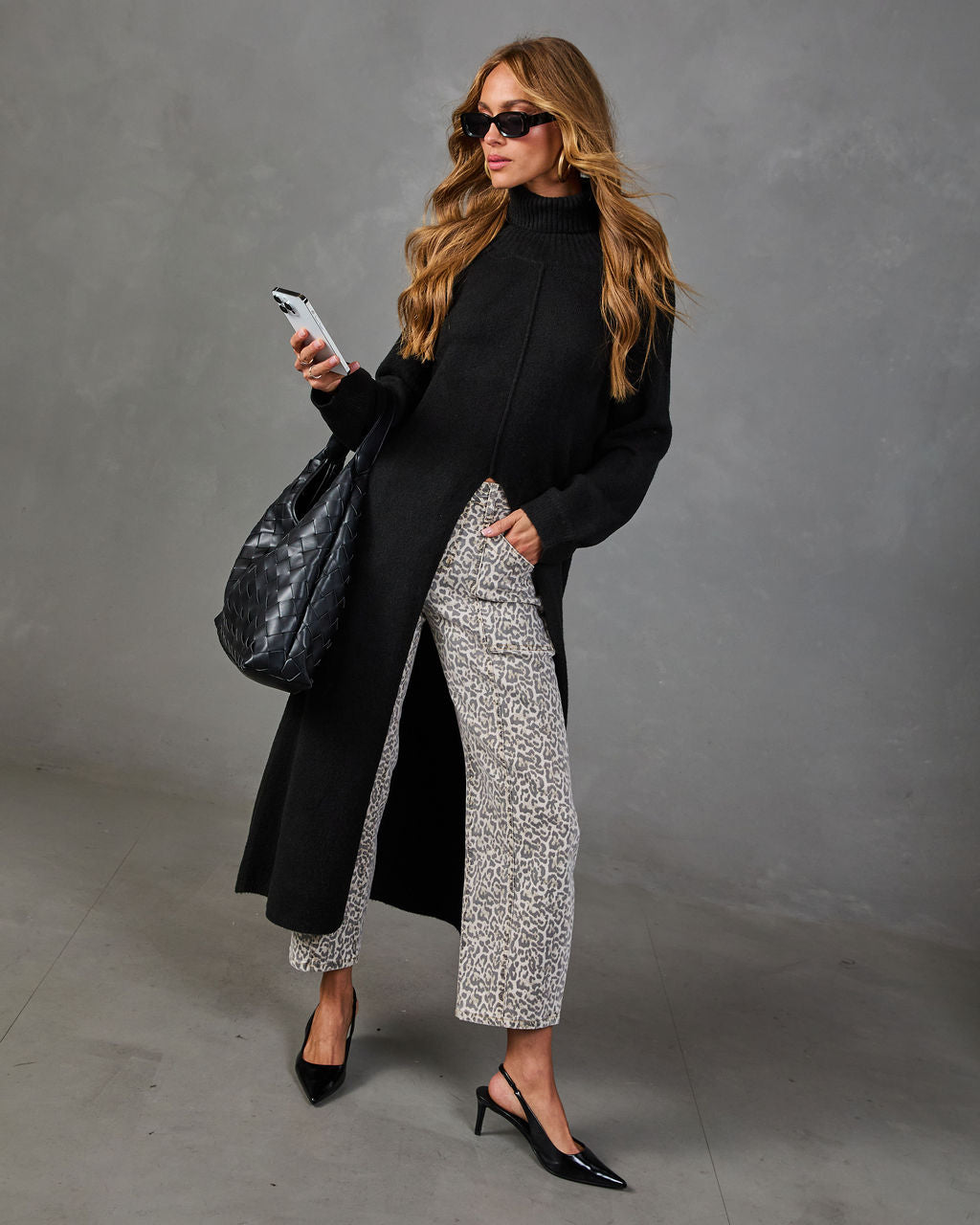 CTHY HIGH-END OVERSIZE KNIT サイズ2 Autumn Haven Knit Turtleneck Front Slit Duster Sweater – VICI