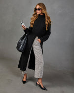 Autumn Haven Knit Turtleneck Front Slit Duster Sweater