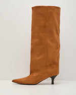 Muse Faux Suede Wide Leg Kitten Heel Boots
