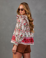 Sunbeam Society Cotton Paisley Tassel Tie Blouse