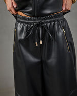 Dark Muse Drawstring Vegan Leather Jogger Pants