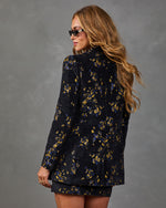 Pressed Peony Velvet Jacquard Floral Blazer