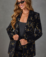 Pressed Peony Velvet Jacquard Floral Blazer