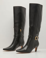 Barker Vegan Leather Knee High Buckle Boot