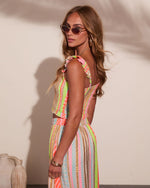 After Glow Muse Striped Abstract Smocked Tank Top