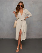 Calm Coast Striped Button Down Shirt Dress