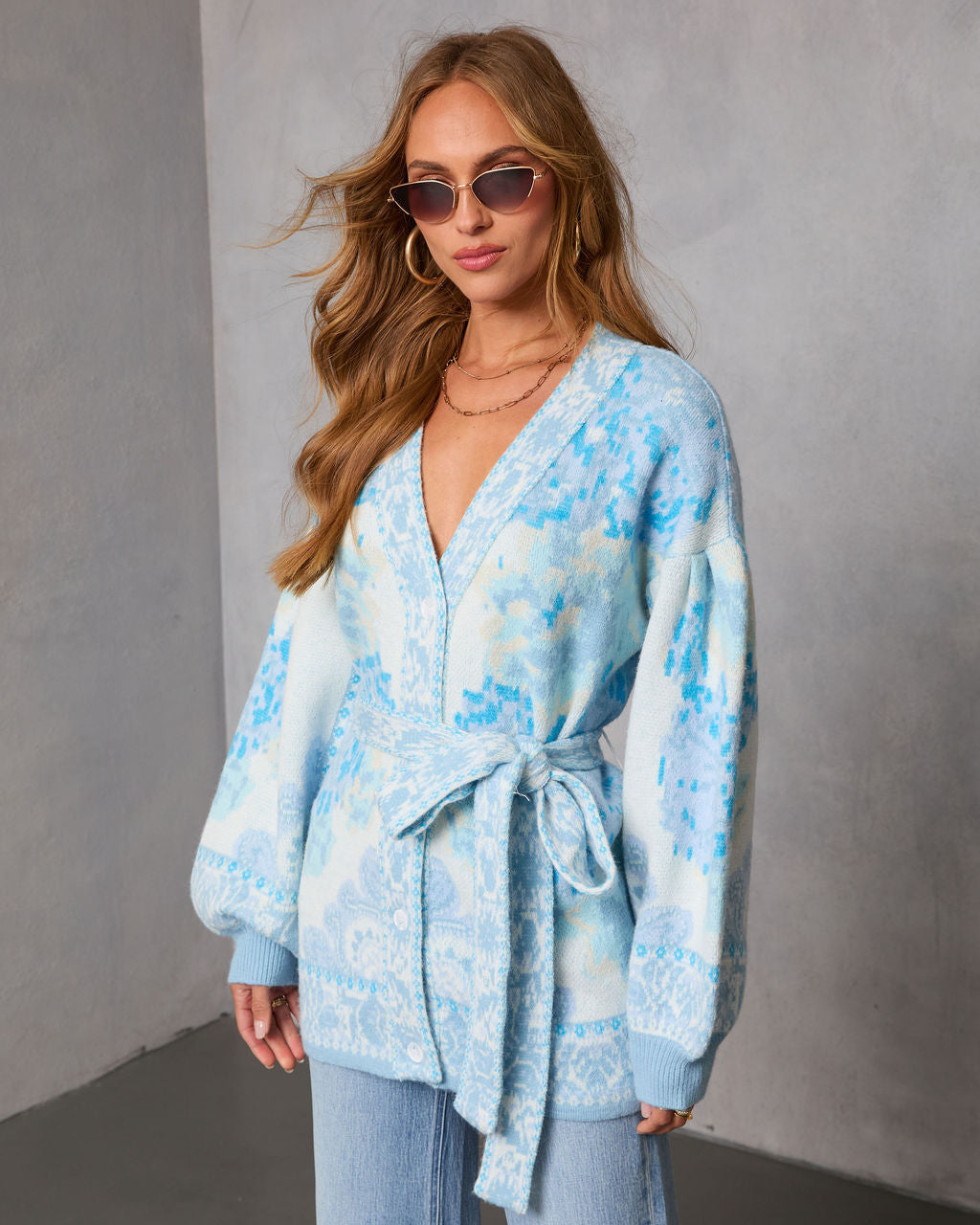 Daisy Days Floral Waist Tie Cardigan – VICI
