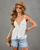 Paulette Floral Crochet Front Tie Cami