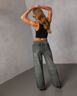 Charcoal % Presilla Contrast Stripe Denim Combo Sweatpants-4