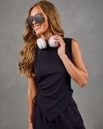 Downtime Cool Cotton Asymetic Drawstring Top