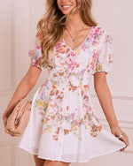 Still Bloom Floral Mini Shirt Dress