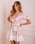 Still Bloom Floral Mini Shirt Dress