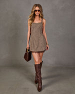 Norah Plaid Lace Trim Mini Dress