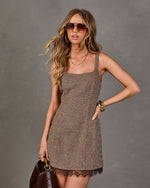 Norah Plaid Lace Trim Mini Dress