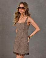 Norah Plaid Lace Trim Mini Dress