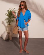 Seaberry Collared Button Down Top