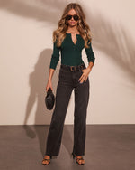 Kaori Ribbed Henley Top
