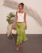 Rooted Grace Tropical Floral Mesh Maxi Skirt