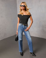 Marloh Striped Off The Shoulder Top