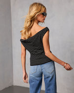 Marloh Striped Off The Shoulder Top