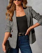 Yvonna Velvet Trim Blazer