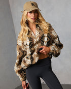 Vanilla Mist Aztec Print Quarter Zip Jacket