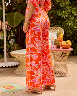 Peony Paradise Tropical Floral Wide Leg Pants