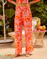 Peony Paradise Tropical Floral Wide Leg Pants