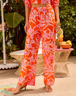 Peony Paradise Tropical Floral Wide Leg Pants