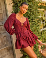 Lendsey Bust Tie Ruffle Romper