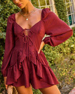 Lendsey Bust Tie Ruffle Romper