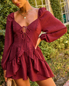 Lendsey Bust Tie Ruffle Romper