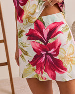 Blooming Drift Tropical Floral Mini Skirt