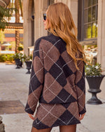 Toasted Sienna Knit Argyle Sweater