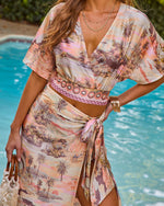 Darla Novelty Satin Wrap Tie Top