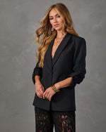 Meet Somewhere Ruched Sleeve Blazer