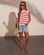 Radiant Haze Striped Knit Sleeveless Sweater