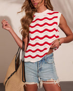Radiant Haze Striped Knit Sleeveless Sweater