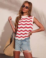 Radiant Haze Striped Knit Sleeveless Sweater